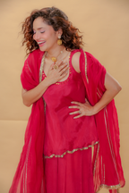 Anahita - Rose Pink Palazzo Set Gota Patti Detailing