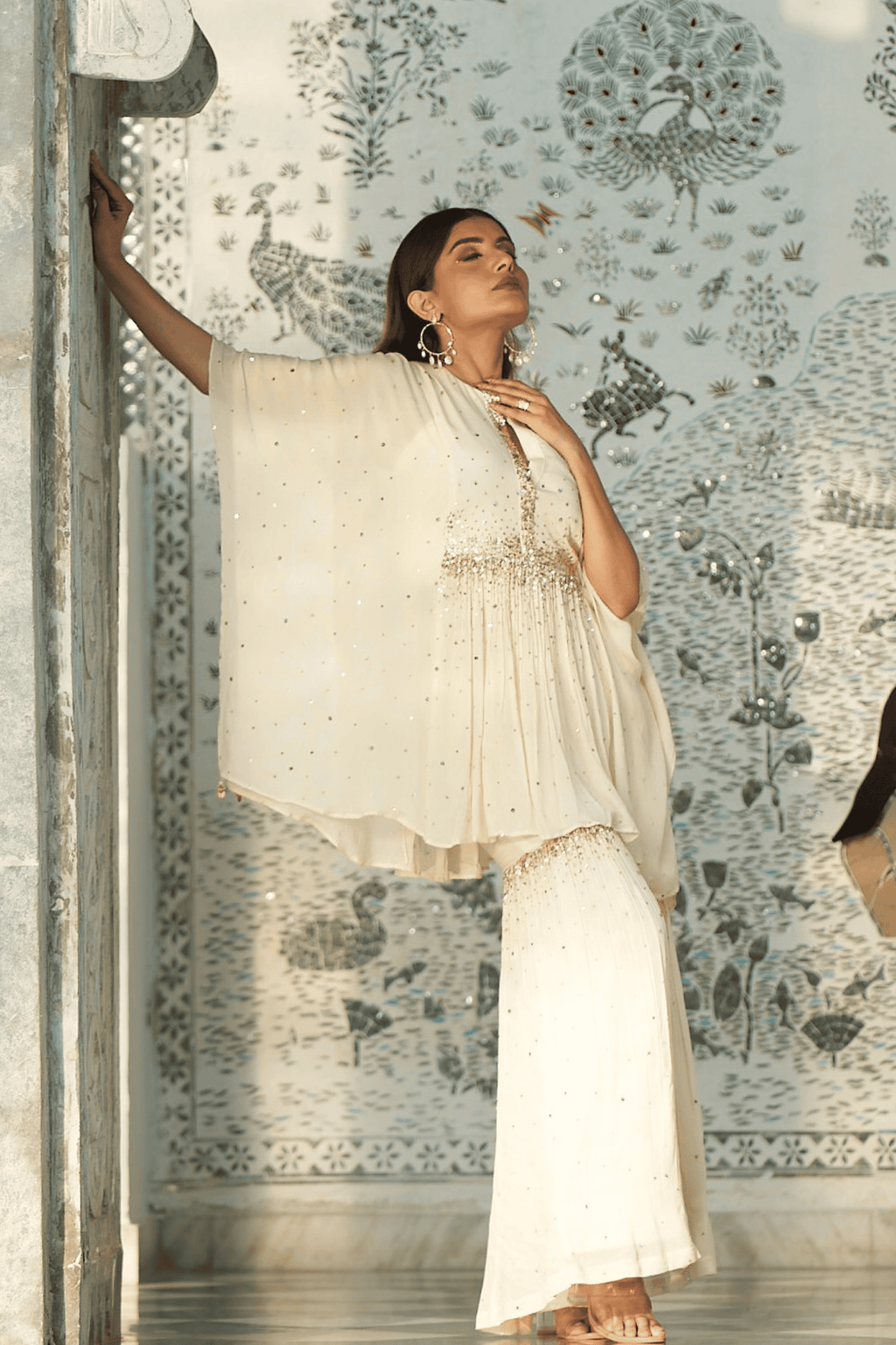 Eyana - Ivory Hand Embroidered Sharara Set