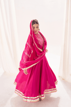 Naaznin - Rose Pink Anarkali Set with Gota Patti Detailing
