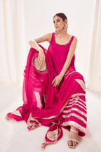Anahita - Rose Pink Palazzo Set Gota Patti Detailing
