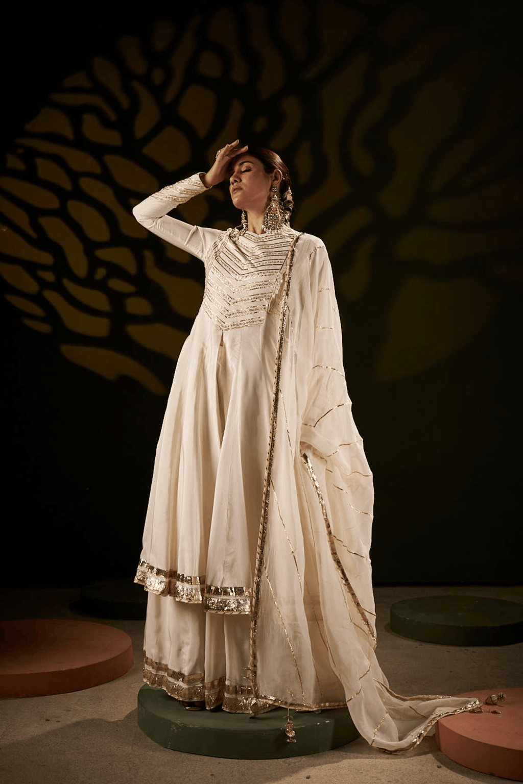 Samira - Ivory Palazzo Set with Gota Patti Detailing