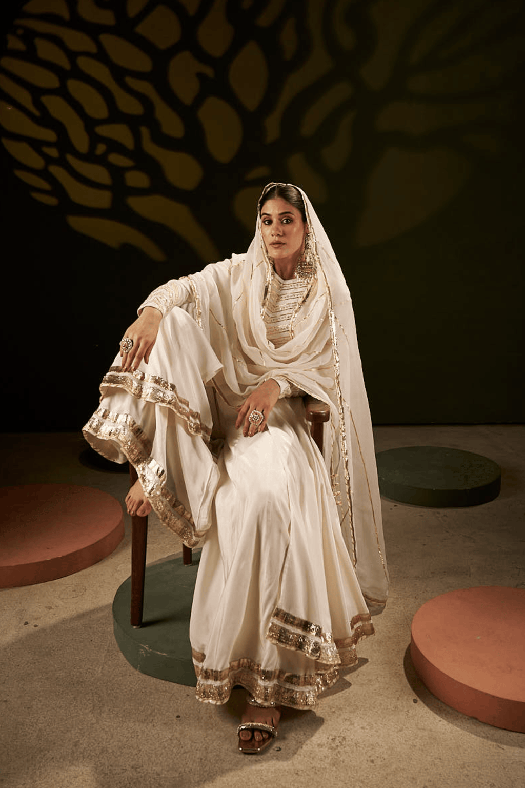 Samira - Ivory Palazzo Set with Gota Patti Detailing