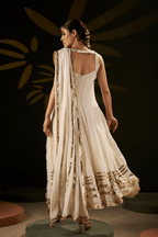 Rohana - Ivory Anarkali Set with Gota Patti Detailing