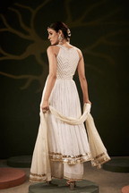 Rafiya - Ivory Anarkali Set with Gota Patti Detailing