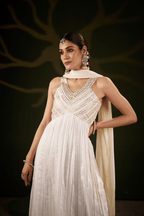 Rafiya - Ivory Anarkali Set with Gota Patti Detailing