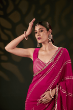 Nooriya - Rose Pink Saree with Gota Patti Detailing