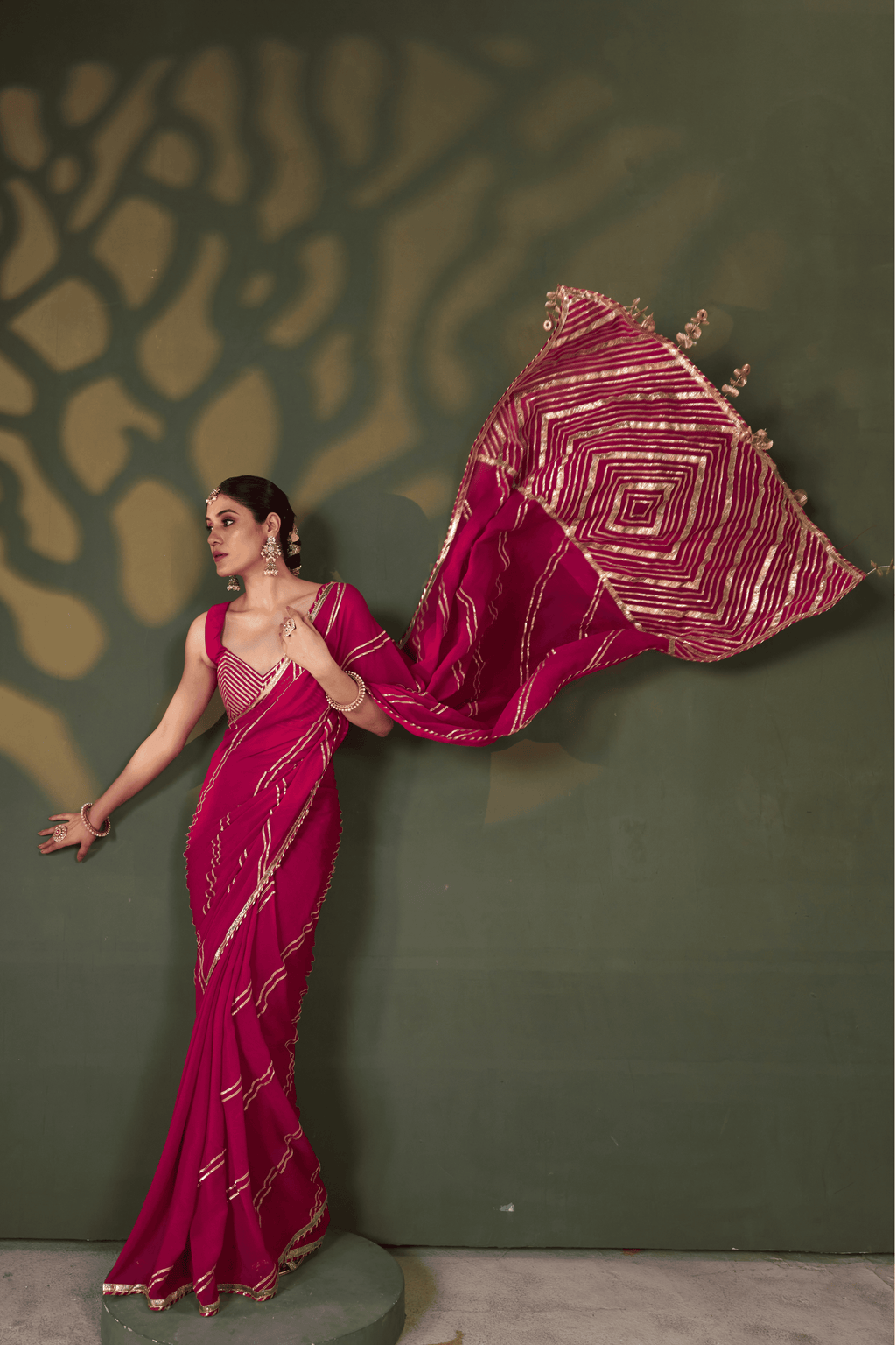 Nooriya - Rose Pink Saree with Gota Patti Detailing