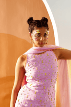 Petal Mirage - Lilac Hand Embroidered Sharara Set