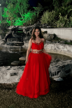 Emma - Red Hand Embroidered Lehenga Set