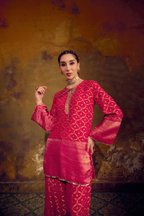 Naad Laali - Pink Kurta Set with Tassle Detailing