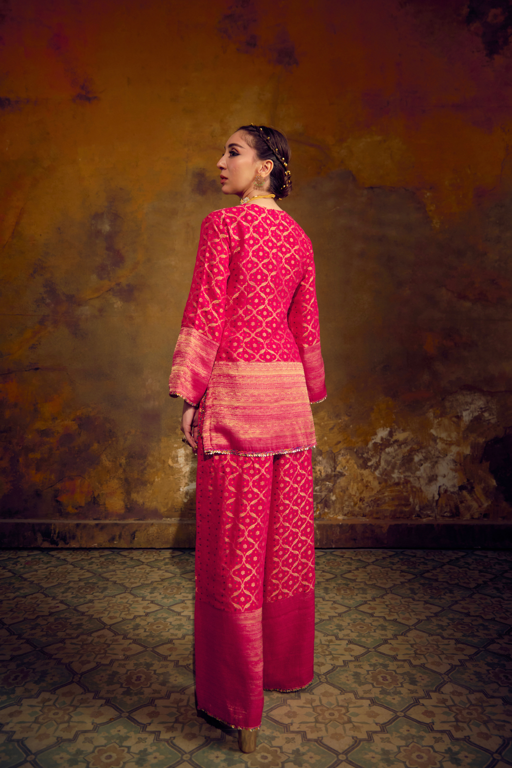 Naad Laali - Pink Kurta Set with Tassle Detailing
