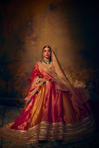 Naad Saubhagya- Multi Colour Lehenga with Elbow Sleeves Blouse and Dupatta
