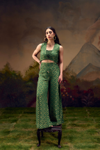 Naad Yuva - Green Palazzo Set with Tie up Jacket