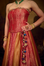 Naad Surya- Jewelled Tones Multi Colour Lehenga with Corset and Ghunghroo Jaal