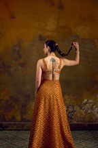 Naad Agni- Mustard Lehenga with Tassle Detailing