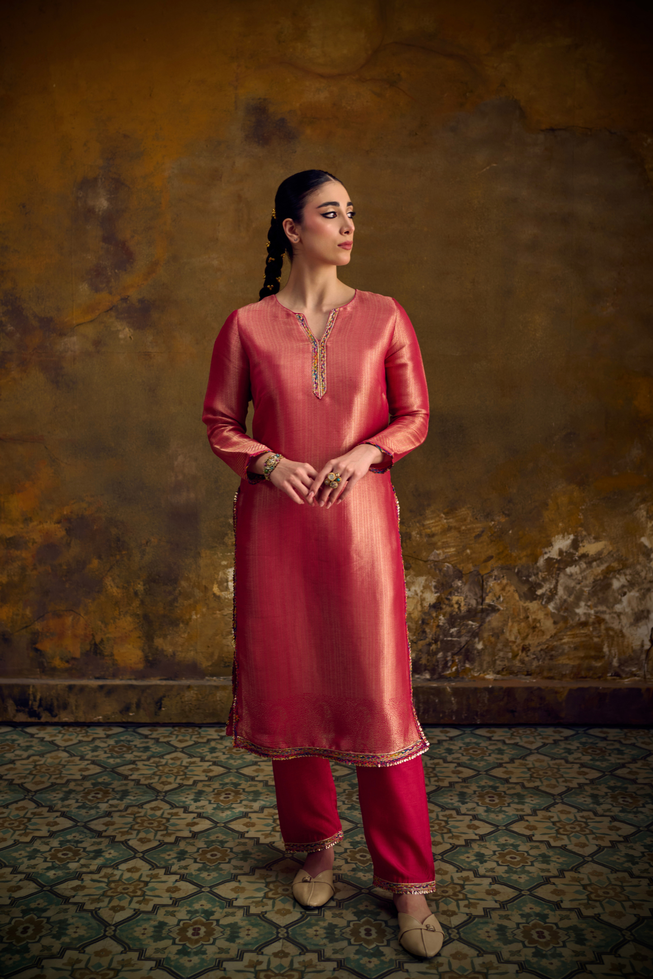 Naad Rupak - Pink Kurta Set with Pant and Dupatta