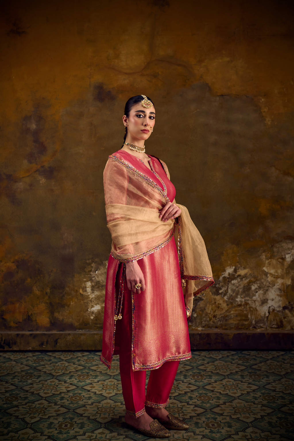 Naad Rupak - Pink Kurta Set with Pant and Dupatta