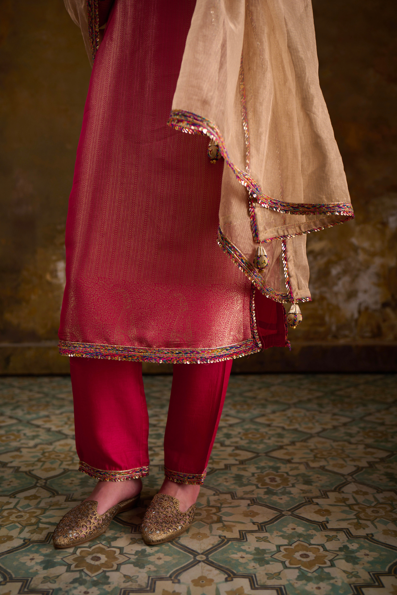 Naad Rupak - Pink Kurta Set with Pant and Dupatta