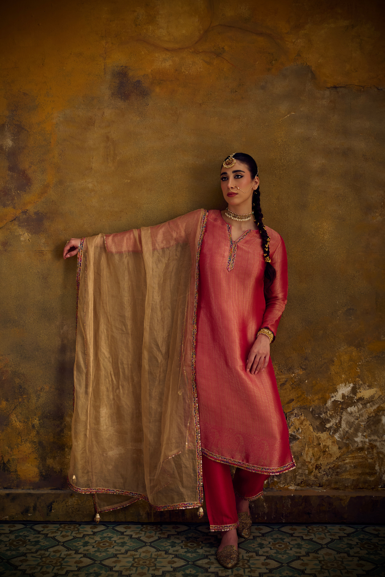 Naad Rupak - Pink Kurta Set with Pant and Dupatta