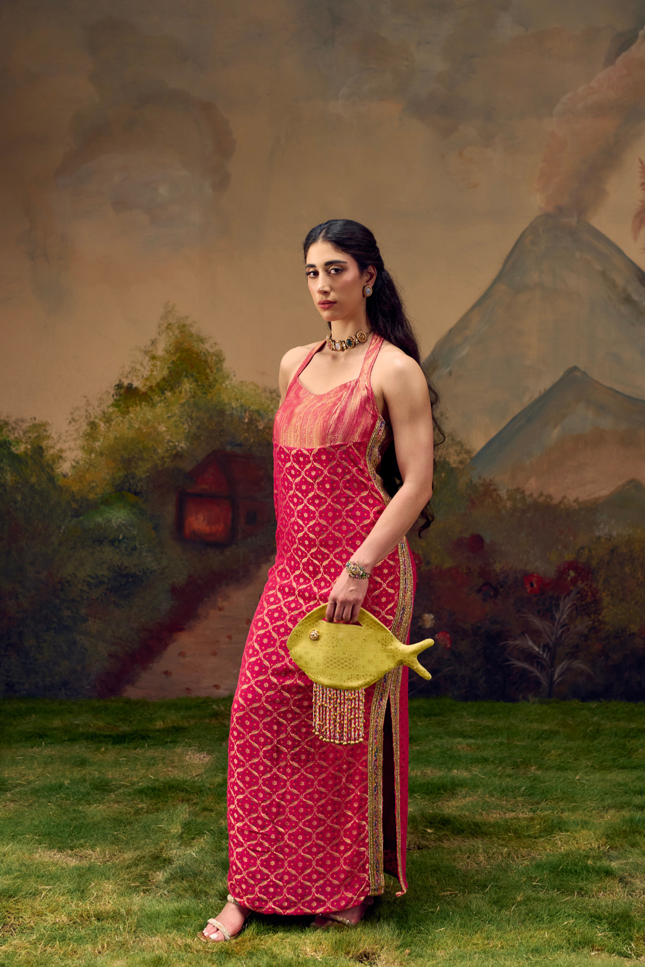 Naad Sakhi- Pink Dress with Lace Detailing