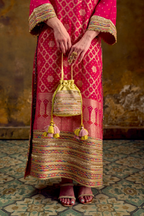Naad Jhilmil - Pink Kaftan with Lace Detailing