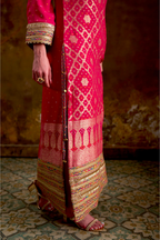 Naad Jhilmil - Pink Kaftan with Lace Detailing