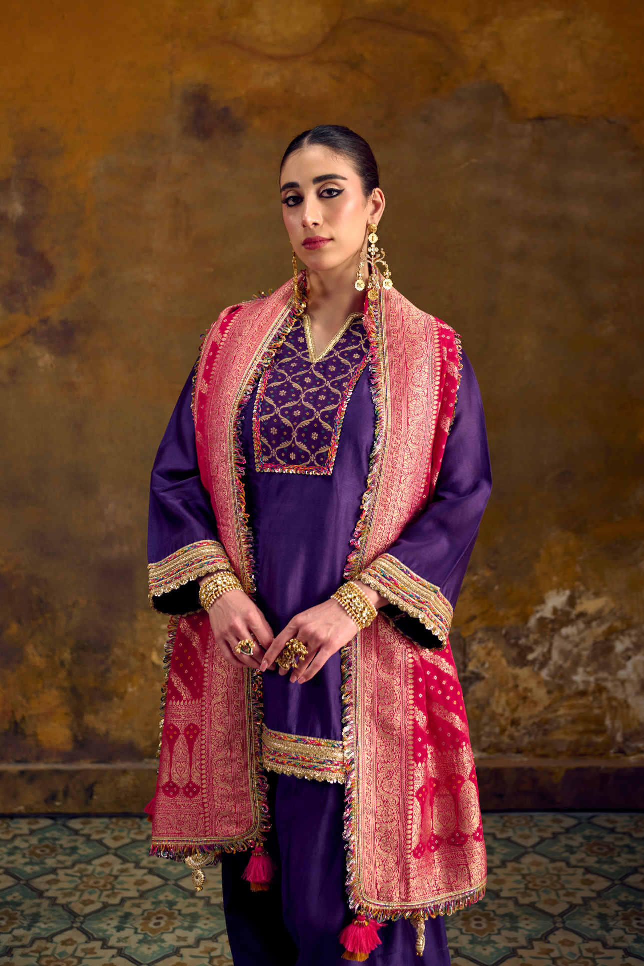 Naad Rani - Purple Farshi Salwar Set with Dupatta