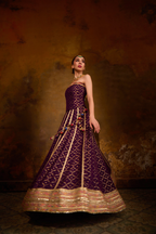 Naad Nishtha- Purple Lehenga with Corset and Dupatta