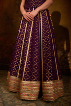 Naad Nishtha- Purple Lehenga with Corset and Dupatta
