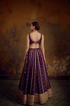 Naad Leher- Purple Lehenga with Sleeveless Blouse and Dupatta
