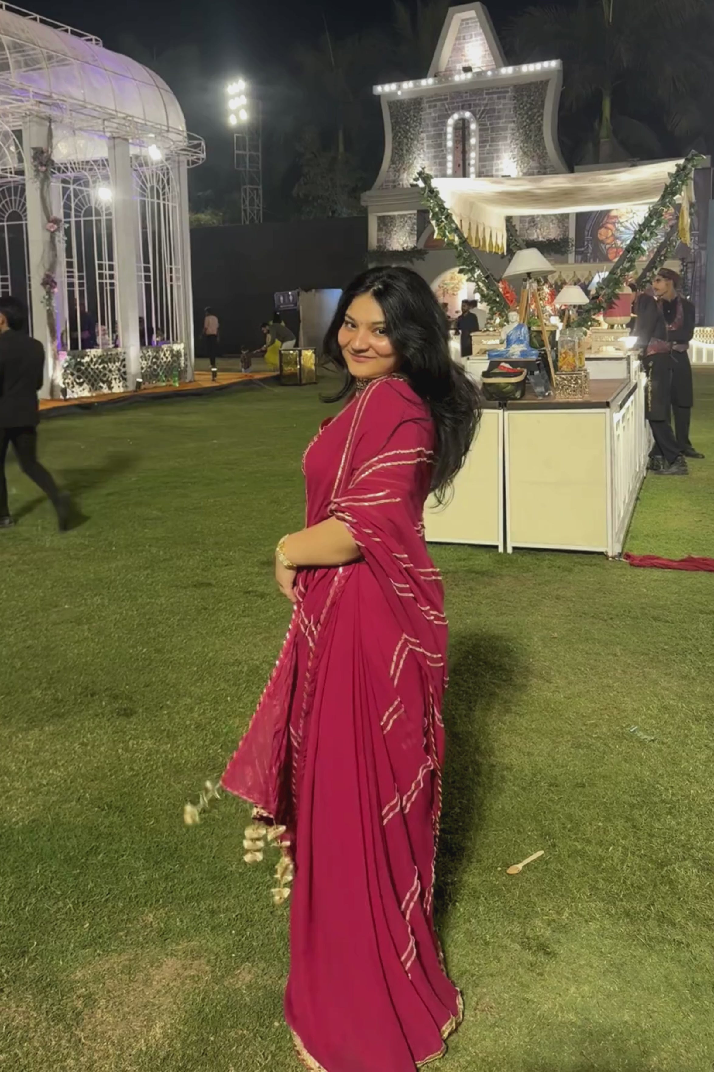 Nooriya - Rose Pink Saree with Gota Patti Detailing