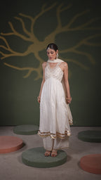 Rafiya - Ivory Anarkali Set with Gota Patti Detailing