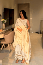 Rohana - Ivory Anarkali Set with Gota Patti Detailing