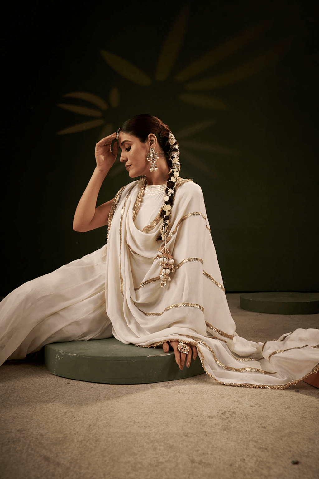 Rohana - Ivory Anarkali Set with Gota Patti Detailing